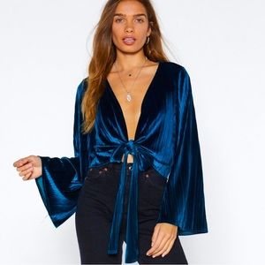 Nasty Gal Just A Touch Of Your Love Velvet Top